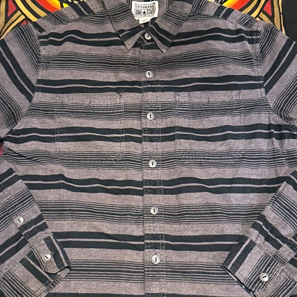 CONVERSE™️ Men’s Striped Button Down Shirt - Picture 2 of 6